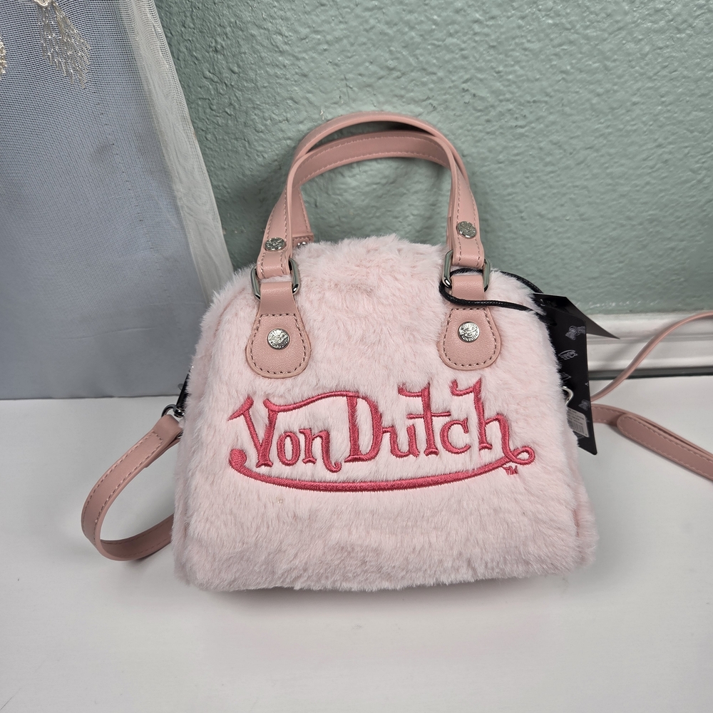 Von Dutch Pink Faux Fur Handbag